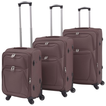 Set of 3 brown soft suitcases by vidaXL, Suitcases - Ref: Foro24-91318, Price: 147,90 €, Discount: %