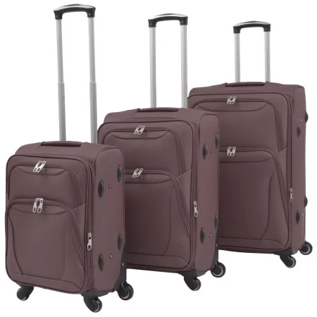 Set of 3 brown soft suitcases by vidaXL, Suitcases - Ref: Foro24-91318, Price: 155,78 €, Discount: %