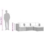 Set muebles de jardín 4 piezas y cojines ratán sintético marrón