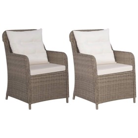 Garden armchairs with cushions 2 pcs brown synthetic rattan by vidaXL, Garden chairs - Ref: Foro24-44148, Price: 332,75 €, Di...