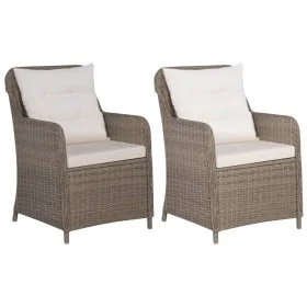 Garden armchairs with cushions 2 pcs brown synthetic rattan by vidaXL, Garden chairs - Ref: Foro24-44148, Price: 222,17 €, Di...