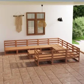 Juego de muebles de jardín 11 piezas madera maciza de pino by , Garden sets - Ref: Foro24-3076002, Price: 760,68 €, Discount: %