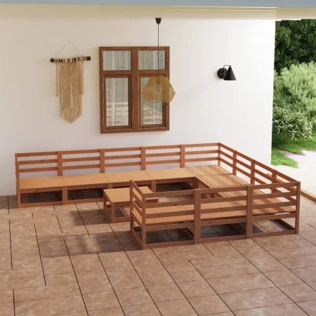 Juego de muebles de jardín 11 piezas madera maciza de pino de , Conjuntos de jardín - Ref: Foro24-3076002, Precio: 760,68 €, ...