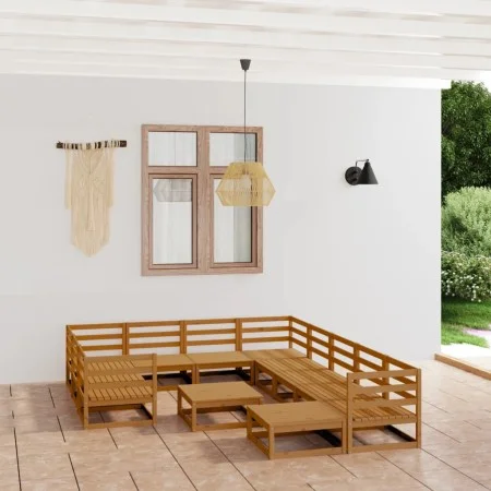 Juego de muebles de jardín 12 piezas madera maciza de pino de , Conjuntos de jardín - Ref: Foro24-3076042, Precio: 818,31 €, ...