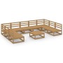 Juego de muebles de jardín 10 piezas madera maciza de pino by , Garden sets - Ref: Foro24-3076147, Price: 711,06 €, Discount: %