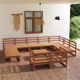 Juego de muebles de jardín 12 piezas madera maciza de pino by , Garden sets - Ref: Foro24-3076217, Price: 811,66 €, Discount: %