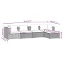 Set muebles de jardín 5 piezas y cojines ratán sintético marrón