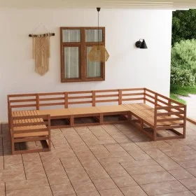Juego de muebles de jardín 9 piezas madera maciza de pino by , Garden sets - Ref: Foro24-3076262, Price: 606,52 €, Discount: %