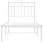 Estructura de cama de metal con cabecero blanco 75x190 cm de , Camas y somieres - Ref: Foro24-373730, Precio: 65,15 €, Descue...