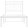 Metal bed frame with white headboard 75x190 cm by , Beds and slatted bases - Ref: Foro24-373730, Price: 63,83 €, Discount: %