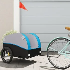 Remolque para bicicleta hierro negro y azul 45 kg by , Bicycle trailers - Ref: Foro24-94128, Price: 77,29 €, Discount: %