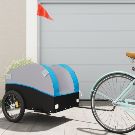 Remolque para bicicleta hierro negro y azul 45 kg by , Bicycle trailers - Ref: Foro24-94128, Price: 74,12 €, Discount: %