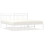 Metal bed frame with white headboard 183x213 cm by , Beds and slatted bases - Ref: Foro24-373745, Price: 101,87 €, Discount: %