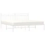 Estructura de cama de metal con cabecero blanco 183x213 cm de , Camas y somieres - Ref: Foro24-373745, Precio: 100,44 €, Desc...