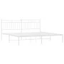 Estructura de cama de metal con cabecero blanco 183x213 cm de , Camas y somieres - Ref: Foro24-373745, Precio: 100,44 €, Desc...