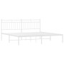 Metallbettgestell mit weißem Kopfteil 183x213 cm von , Betten und Lattenroste - Ref: Foro24-373745, Preis: 101,87 €, Rabatt: %