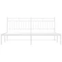 Estructura de cama de metal con cabecero blanco 183x213 cm de , Camas y somieres - Ref: Foro24-373745, Precio: 100,44 €, Desc...