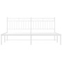 Metal bed frame with white headboard 183x213 cm by , Beds and slatted bases - Ref: Foro24-373745, Price: 101,87 €, Discount: %