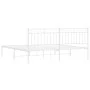 Estructura de cama de metal con cabecero blanco 183x213 cm de , Camas y somieres - Ref: Foro24-373745, Precio: 100,44 €, Desc...