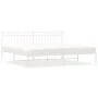 Bettgestell aus weißem Metall mit Kopfteil 200x200 cm von , Betten und Lattenroste - Ref: Foro24-373747, Preis: 109,46 €, Rab...
