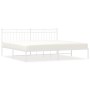 Bettgestell aus weißem Metall mit Kopfteil 200x200 cm von , Betten und Lattenroste - Ref: Foro24-373747, Preis: 111,09 €, Rab...