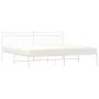 Bettgestell aus weißem Metall mit Kopfteil 200x200 cm von , Betten und Lattenroste - Ref: Foro24-373747, Preis: 109,46 €, Rab...