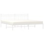 Bettgestell aus weißem Metall mit Kopfteil 200x200 cm von , Betten und Lattenroste - Ref: Foro24-373747, Preis: 111,09 €, Rab...