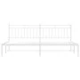 Bettgestell aus weißem Metall mit Kopfteil 200x200 cm von , Betten und Lattenroste - Ref: Foro24-373747, Preis: 109,46 €, Rab...