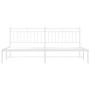 Bettgestell aus weißem Metall mit Kopfteil 200x200 cm von , Betten und Lattenroste - Ref: Foro24-373747, Preis: 111,09 €, Rab...