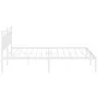 Bettgestell aus weißem Metall mit Kopfteil 200x200 cm von , Betten und Lattenroste - Ref: Foro24-373747, Preis: 109,46 €, Rab...