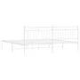 Bettgestell aus weißem Metall mit Kopfteil 200x200 cm von , Betten und Lattenroste - Ref: Foro24-373747, Preis: 109,46 €, Rab...