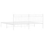 Bettgestell aus weißem Metall mit Kopfteil 200x200 cm von , Betten und Lattenroste - Ref: Foro24-373747, Preis: 111,09 €, Rab...