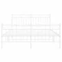 Metal bed frame with headboard and white footboard 140x190 cm by , Beds and slatted bases - Ref: Foro24-373758, Price: 94,10 ...