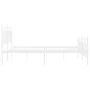 Metal bed frame with headboard and white footboard 140x190 cm by , Beds and slatted bases - Ref: Foro24-373758, Price: 94,10 ...