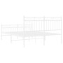 Bettgestell aus Metall mit Kopfteil und weißem Fußteil 140x190 cm von , Betten und Lattenroste - Ref: Foro24-373758, Preis: 9...