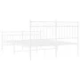 Metal bed frame with headboard and white footboard 140x190 cm by , Beds and slatted bases - Ref: Foro24-373758, Price: 94,10 ...