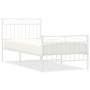 Metallbettgestell mit Kopf- und Fußteil weiß 90x200 cm von , Betten und Lattenroste - Ref: Foro24-373751, Preis: 93,88 €, Rab...