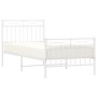 Metallbettgestell mit Kopf- und Fußteil weiß 90x200 cm von , Betten und Lattenroste - Ref: Foro24-373751, Preis: 93,88 €, Rab...
