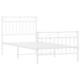 Metallbettgestell mit Kopf- und Fußteil weiß 90x200 cm von , Betten und Lattenroste - Ref: Foro24-373751, Preis: 93,88 €, Rab...
