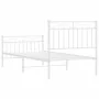 Metal bed frame with headboard and footboard white 90x200 cm by , Beds and slatted bases - Ref: Foro24-373751, Price: 92,03 €...