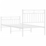 Metallbettgestell mit Kopf- und Fußteil weiß 90x200 cm von , Betten und Lattenroste - Ref: Foro24-373751, Preis: 93,88 €, Rab...