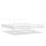 Estructura cama metal con cabecero y pie cama blanco 193x203 cm de , Camas y somieres - Ref: Foro24-373764, Precio: 124,55 €,...