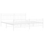 Metallbettgestell mit Kopf- und Fußteil weiß 193x203 cm von , Betten und Lattenroste - Ref: Foro24-373764, Preis: 124,64 €, R...