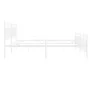 Metal bed frame with headboard and footboard white 193x203 cm by , Beds and slatted bases - Ref: Foro24-373764, Price: 122,78...