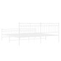 Estructura cama metal con cabecero y pie cama blanco 193x203 cm de , Camas y somieres - Ref: Foro24-373764, Precio: 124,55 €,...