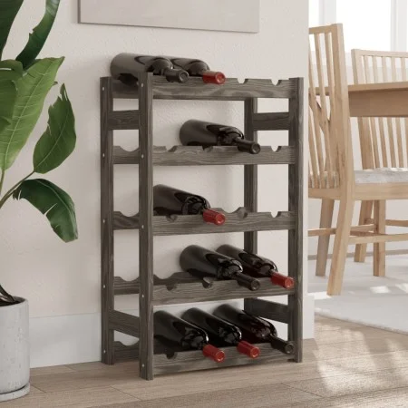Botellero para 20 botellas madera maciza de pino gris by , Wine racks - Ref: Foro24-373379, Price: 33,87 €, Discount: %