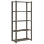 Regal aus massiver Kiefer in Grau mit 5 Ebenen, 80x38x170 cm. von , Industrieregale - Ref: Foro24-373385, Preis: 60,78 €, Rab...