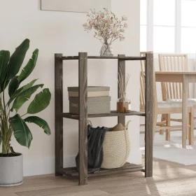 Estantería de 3 niveles madera maciza pino gris 60x38x90 cm by , Industrial shelving - Ref: Foro24-373387, Price: 43,84 €, Di...