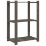 Estantería de 3 niveles madera maciza pino gris 60x38x90 cm by , Industrial shelving - Ref: Foro24-373387, Price: 44,58 €, Di...