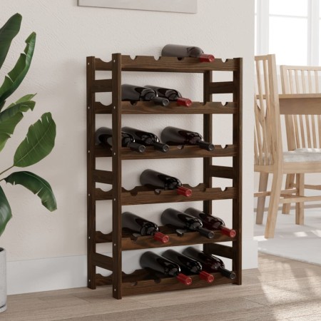 Botellero para 30 botellas madera maciza de pino marrón by , Wine racks - Ref: Foro24-373391, Price: 37,06 €, Discount: %